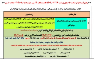 ثبت نام متقاضیان امریه در ادارات کل امور روستایی و شوراهای استانداری های کشور آغاز شد.